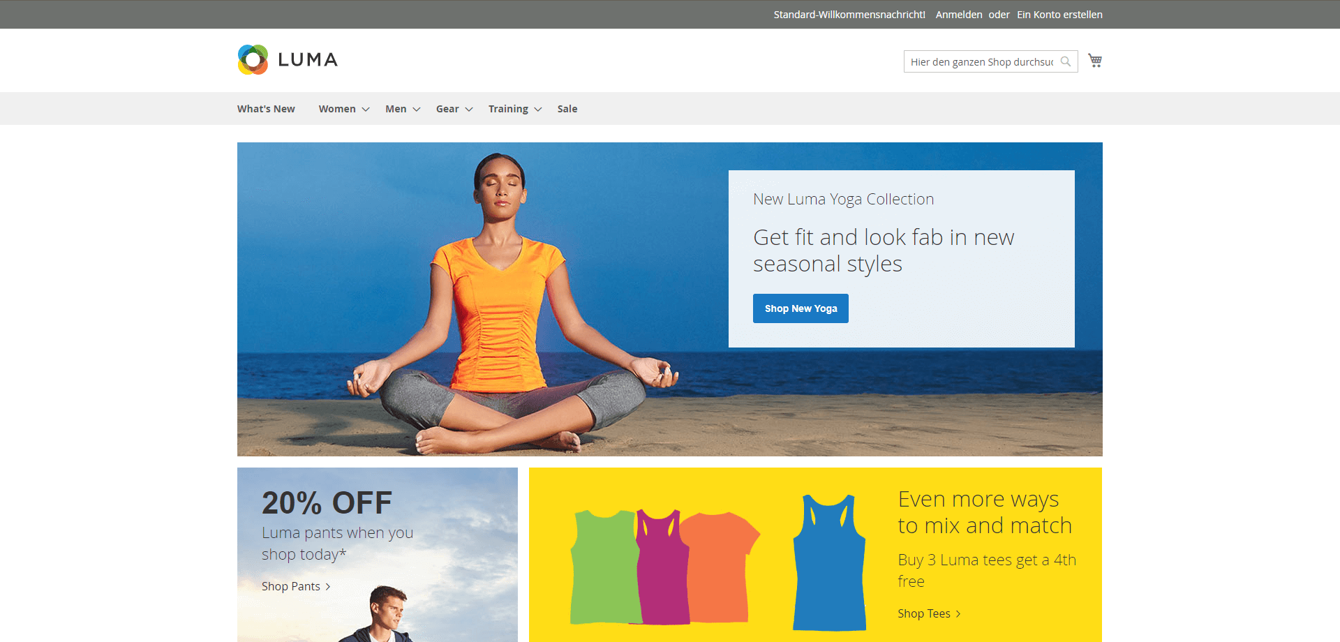 Beispiel für das Magento 2 Luma Theme