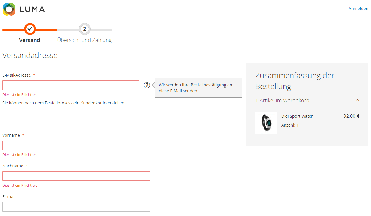 Der Checkout Prozess von Magento 2