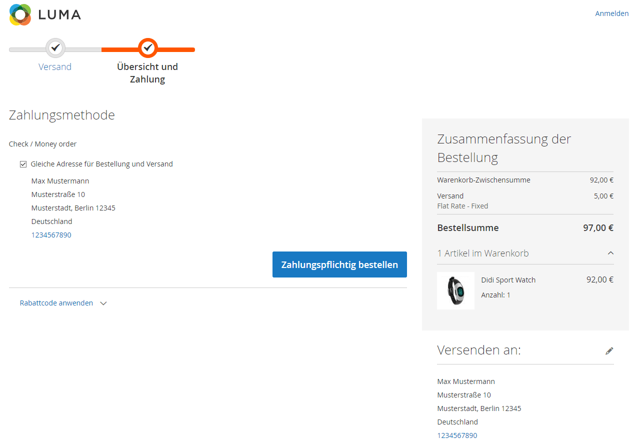 Der Checkout Prozess von Magento 2