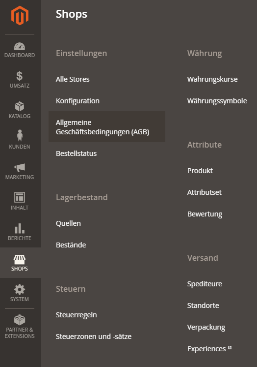 Magento Navigation - Marketing