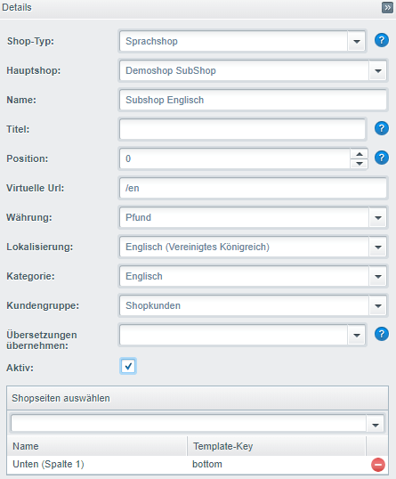 Detailseite eines Sprachshops von Shopware