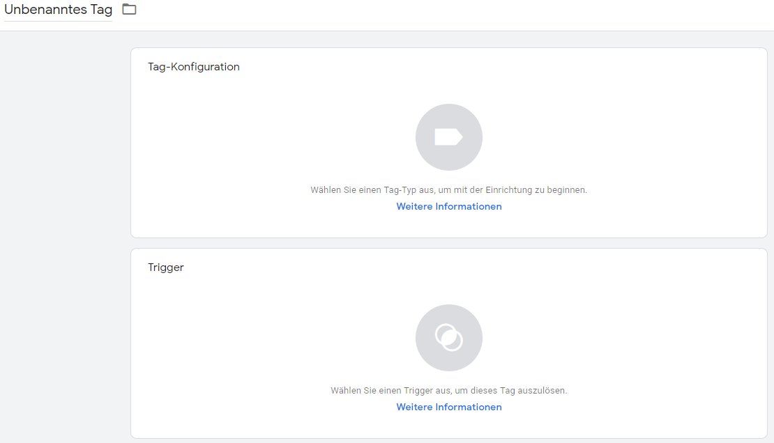 Anlegen eines neuen Tags im Tag Manager