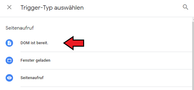 Der Trigger "DOM ist bereit"