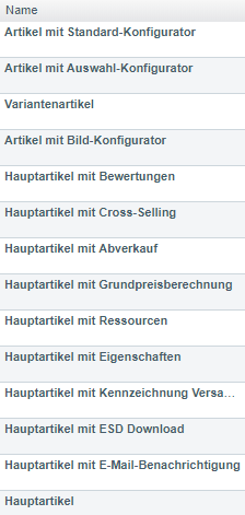 Arten von Artikeln