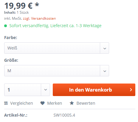 Beispiel für Konfiguration im Frontend