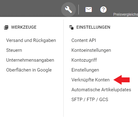 Google Merchant Accounts verknüpfen
